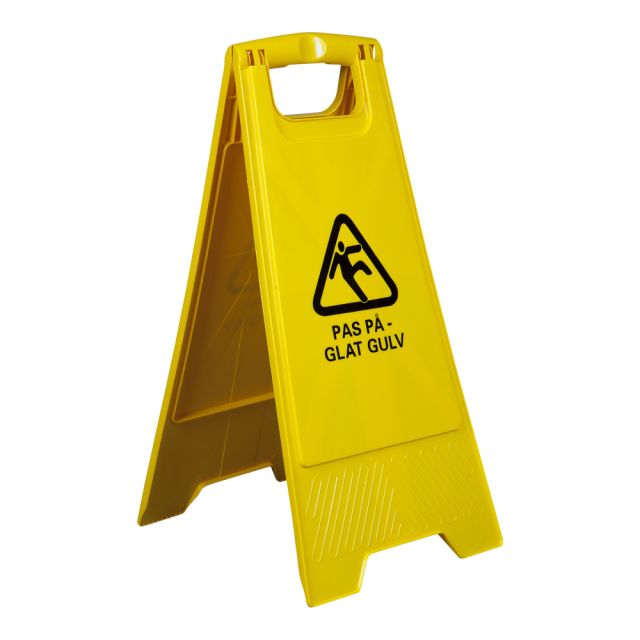 Advarselsskilt gul "Pas på - Glat gulv"