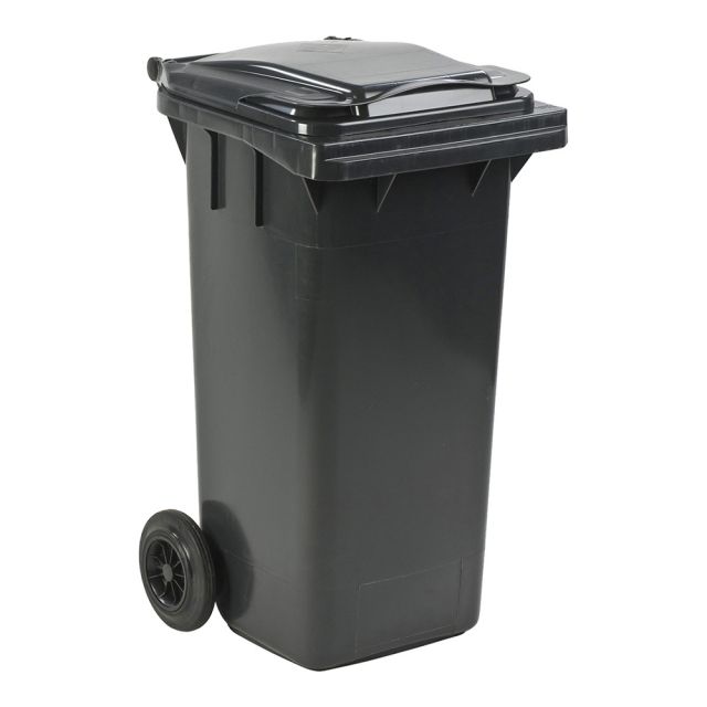 Affaldscontainer grå - 120 liter