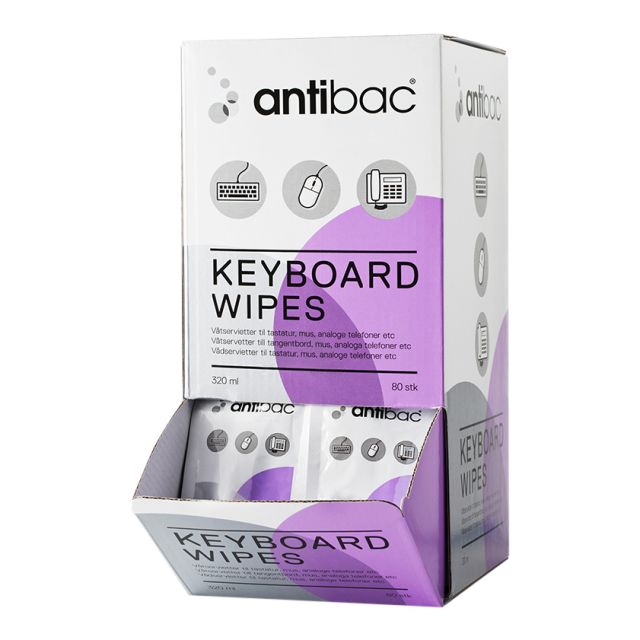 Antibac Keyboard Wipes - 80 stk.