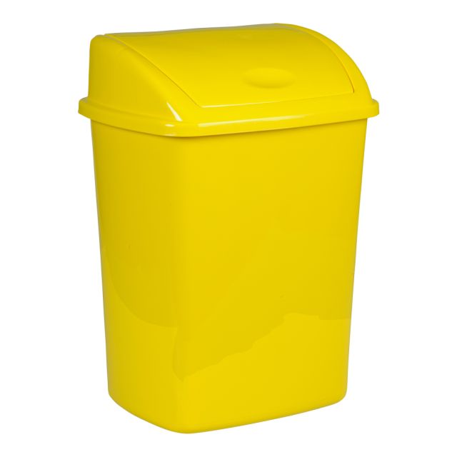 Affaldsspand med vippelåg - 15 L - gul