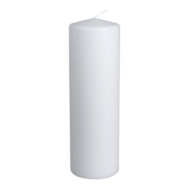 Bloklys, hvid - 30cm  ø9,6cm - 6 stk