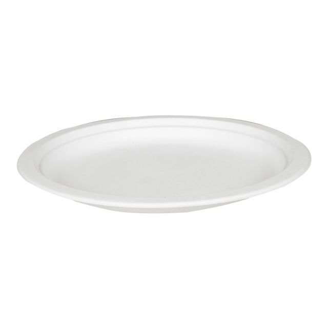 Tallerken hvid sukkerrør ø23 cm, 500 stk