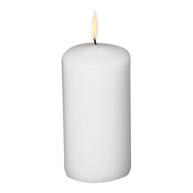 Bloklys, hvid - 12 cm - Ø6 cm - 12 stk.