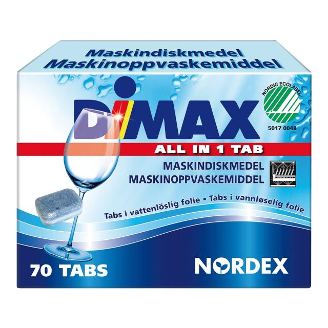 Dimax opvasketabs, All in 1 tab, 70 stk