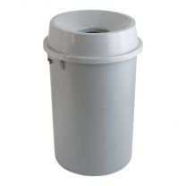 Plast affaldsspand, grå, med åben top