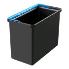 Sort inventarspand m.blå hank - 7 liter
