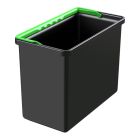 Sort inventarspand m.grøn hank - 7 liter