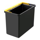 Sort inventarspand m.gul hank - 7 liter